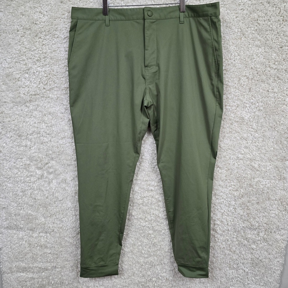 Rhone Performance Commuter Pants Mens 38x29 Green Zippered Cuff Slim Fit Joggers